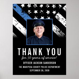 Customisable Police Retirement Photo Party Welcome Poster