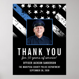 Customisable Police Retirement Photo Party Welcome Poster