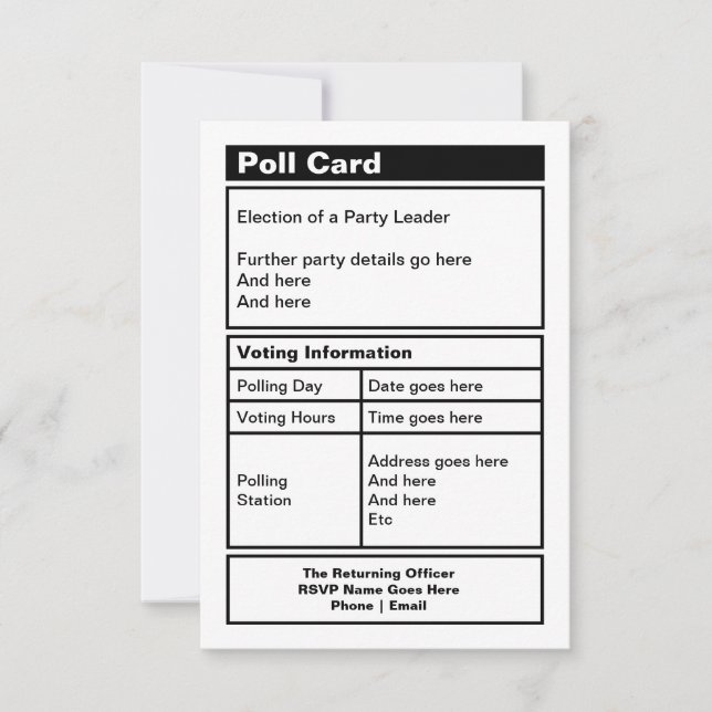 Customisable Politico Party Invitation (Front)