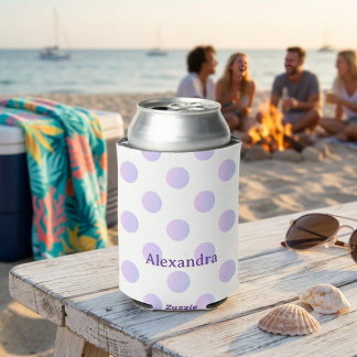 Customisable Polka Dot Can Cooler
