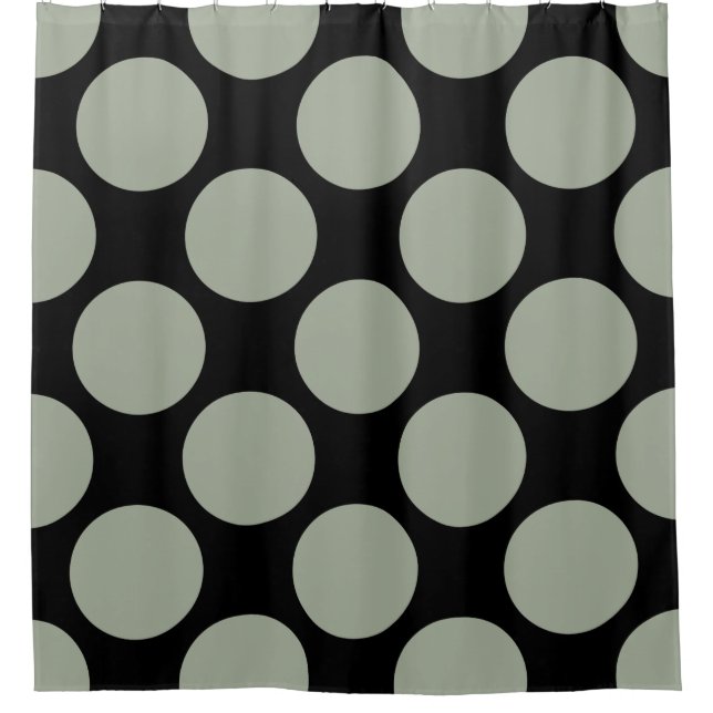 Customisable Polka Dots Pattern any Colour on Shower Curtain (Front)