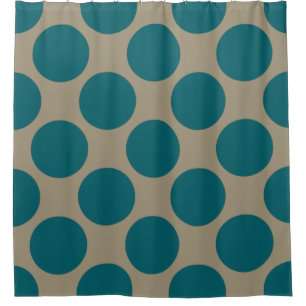 Customisable Polka Dots Pattern any Colour on Shower Curtain