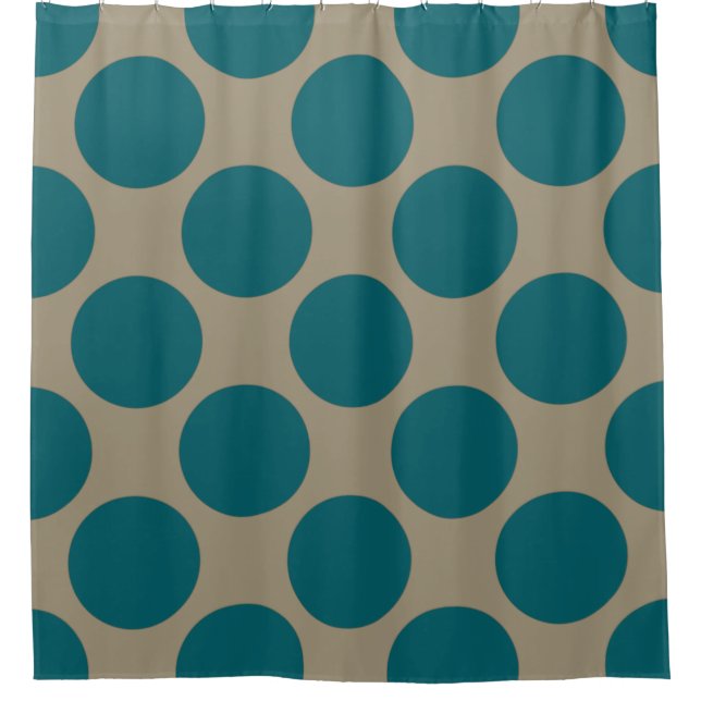 Customisable Polka Dots Pattern any Colour on Shower Curtain (Front)