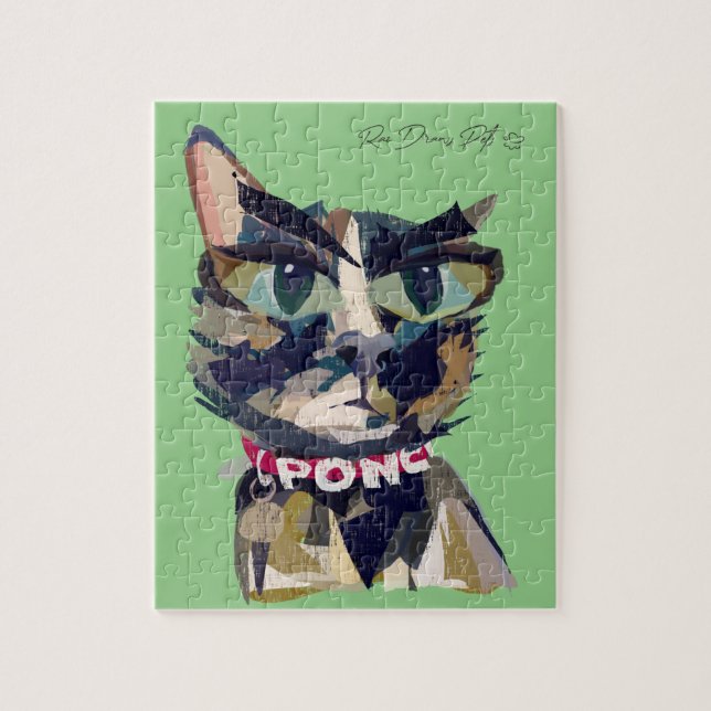 Customisable "Poncho" Cat Jigsaw Puzzle (Vertical)