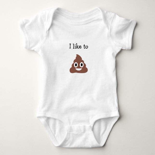 Customisable Poo Emoji Baby Bodysuit (Front)