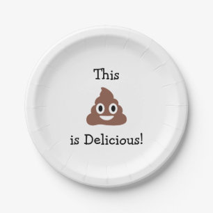 Customisable Poo Emoticon Paper Plate