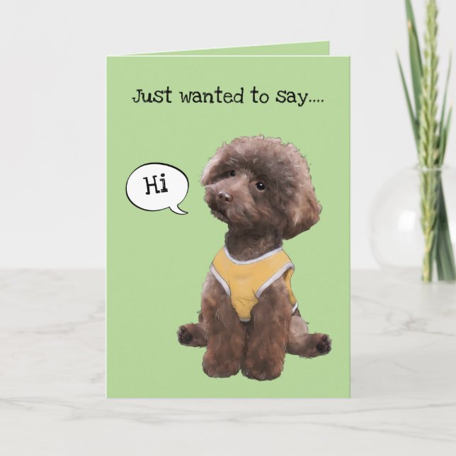 Customisable Poodle Greeting Card (Front)