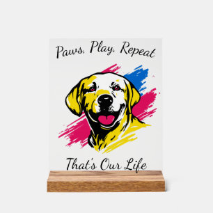 Customisable Pop Art Labrador Design Acrylic Sign