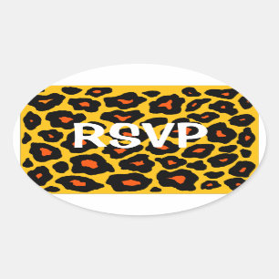 Customisable Pop Leopard Oval Sticker