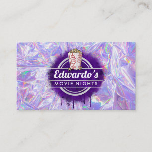 Customisable Popcorn Movies business cards