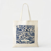 Customisable Porcelain Elegance: Blue Floral