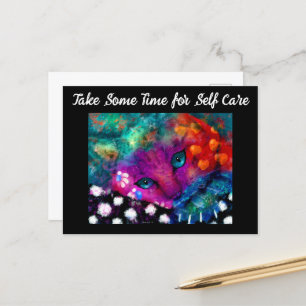Customisable Postcard - Whimsical Cat Self Care