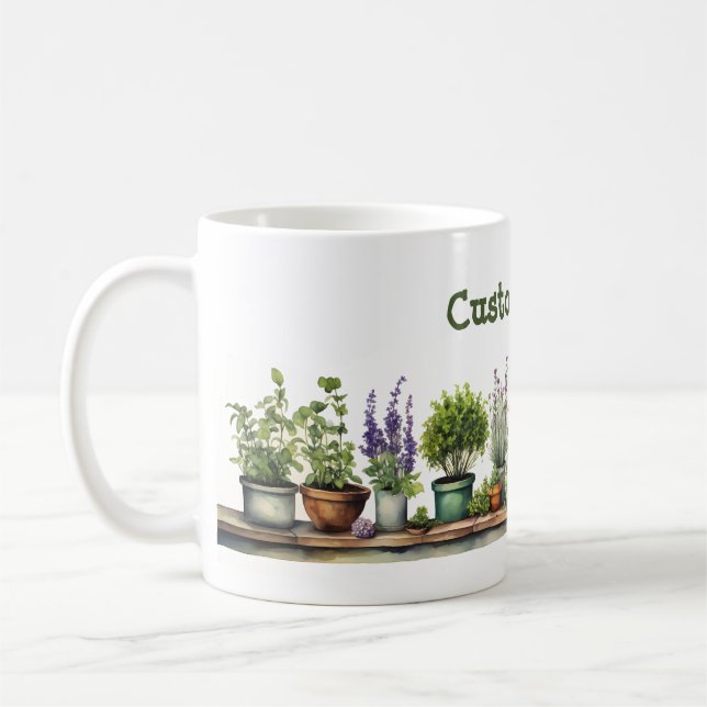 Customisable Potted Herb Garden  Coffee Mug (Left)