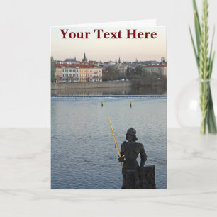 Customisable Prague statue Card