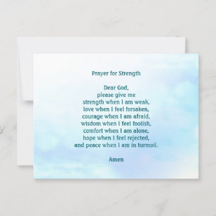 Customisable prayer for strength blue postcard