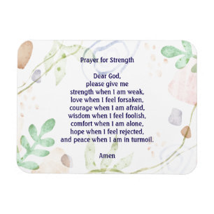 Customisable prayer for strength colourful magnet
