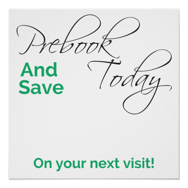 Customisable Prebooking notice Poster (Front)