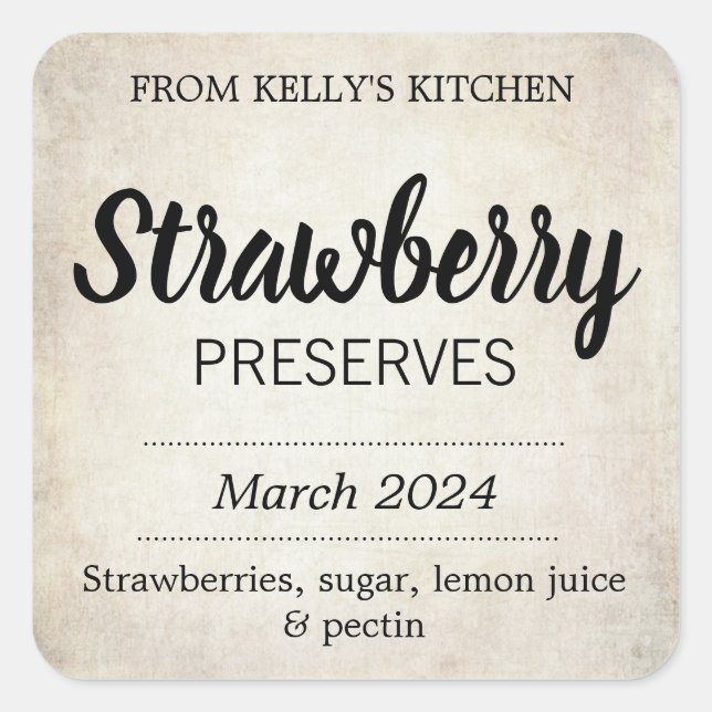 Customisable Preserves BL_01sq Square Sticker (Front)