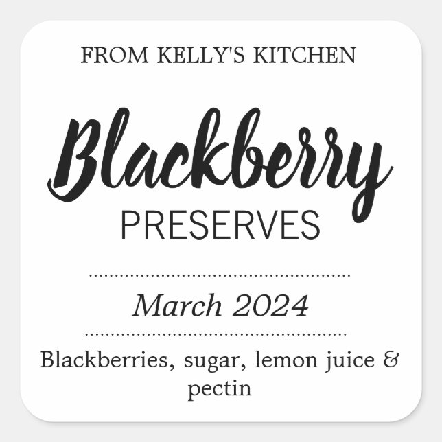 Customisable Preserves BL_02sq Square Sticker (Front)