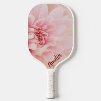 Customisable Pretty Pink Dahlia Pickleball Paddle