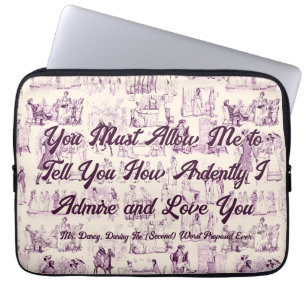 Customisable Pride and Prejudice Most Ardently Laptop Sleeve