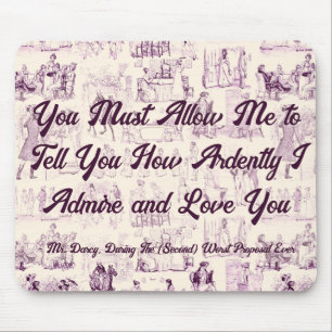 Customisable Pride and Prejudice Most Ardently Mouse Pad