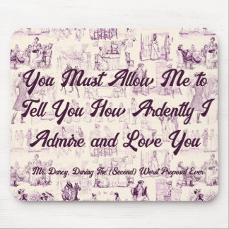 Customisable Pride and Prejudice Most Ardently Mouse Pad