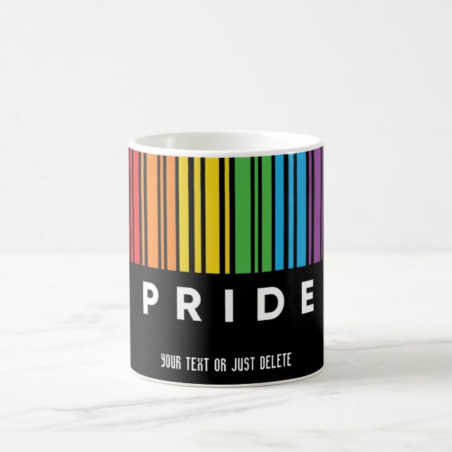 Customisable Pride Rainbow Barcode LGBTQIA+ Coffee Mug (Center)