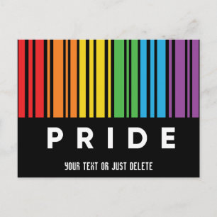 Customisable Pride Rainbow Barcode LGBTQIA+ Invitation Postcard