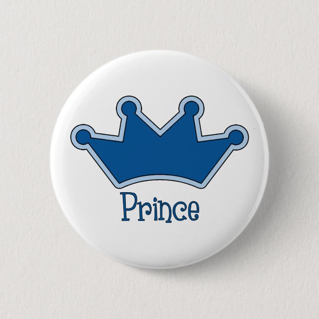 Customisable Prince - Crown 6 Cm Round Badge (Front)