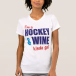 Customisable Print Funny Hockey & Wine T-Shirt<br><div class="desc">Customise this t-shirt with your own name and number! You can change the style of t-shirt by clicking the 'See All Styles' button, on the above panel on the right hand side of the page, and picking from a wide range of t-shirts for adults and children, as well as hoodies,...</div>