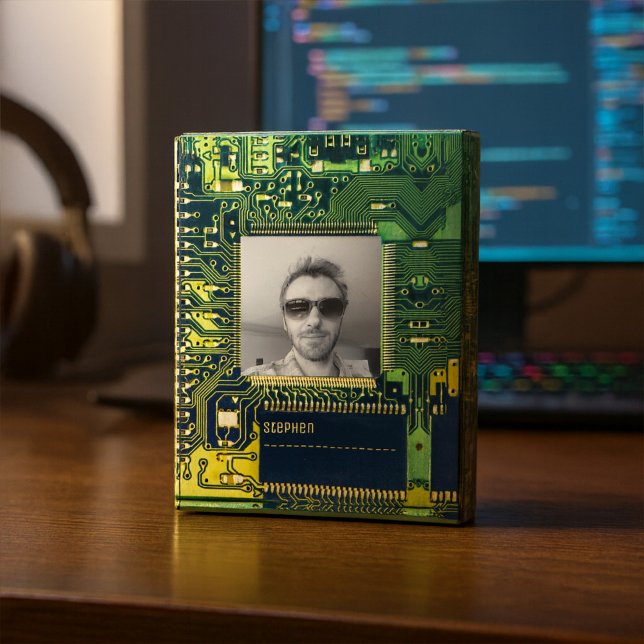 Customisable Printed Circuit - Geek electronic PCB Photo Block (Creator Uploaded)