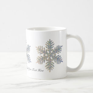 Customisable Printed Glittery Snowflake Coffee Mug