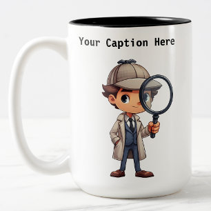 Customisable Private Investigator Cartoon Mystery Two-Tone Coffee Mug
