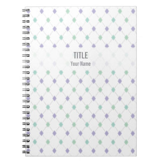 Customisable Project Notebook: Mint & Lilac Argyle Notebook