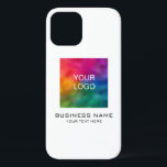 Customisable Promotional Business Logo Template iPhone 12 Case<br><div class="desc">Upload Your Company Business Logo Here Customisable Modern Elegant Minimalist Template White Phone Cases & Accessories / iPhone Cases / Barely There Style Apple iPhone 12 Case.</div>
