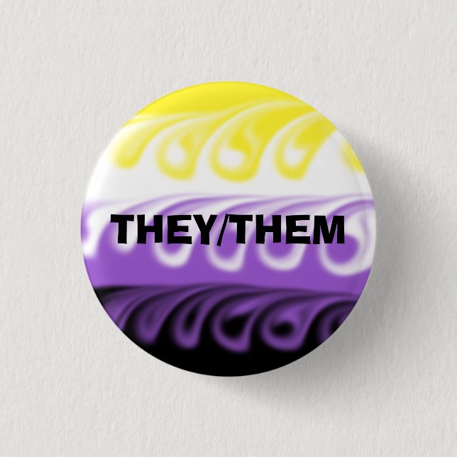 Customisable Pronoun 3 Cm Round Badge (Front)