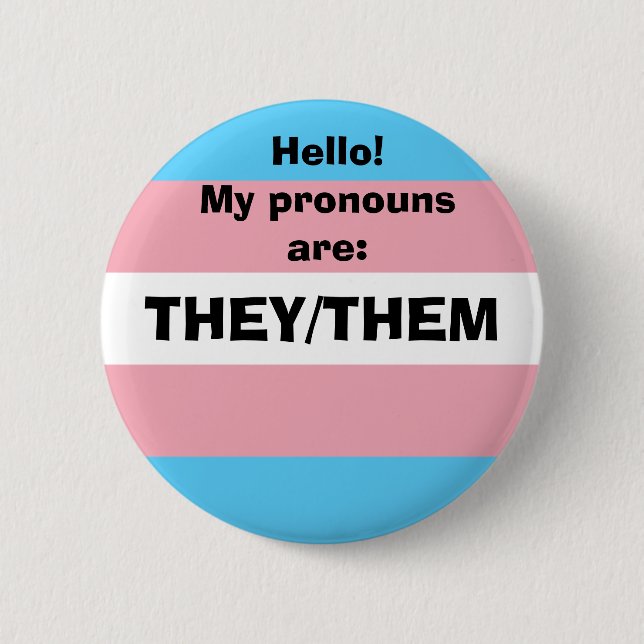 Customisable Pronoun 6 Cm Round Badge (Front)