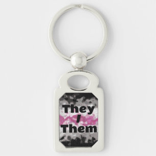 Customisable Pronoun Boho Librafeminine Pride Flag Key Ring