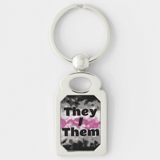 Customisable Pronoun Boho Librafeminine Pride Flag Key Ring (Front)