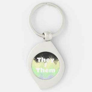 Customisable Pronoun Cassgender Pride Flag Key Ring