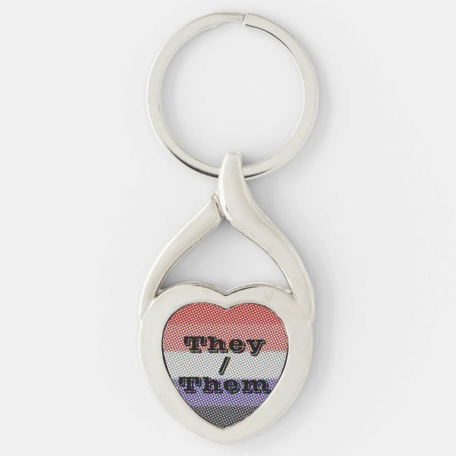 Customisable Pronoun Cupioromantic Pride Flag Key Ring (Front)