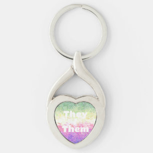 Customisable Pronoun Genderdoe Pride Flag Key Ring