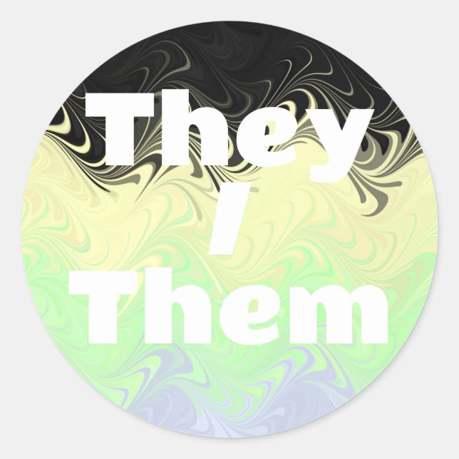 Customisable Pronoun Groovy Cassgender Pride Flag Classic Round Sticker (Front)