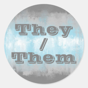 Customisable Pronoun Grungy Demiboy Pride Flag Classic Round Sticker
