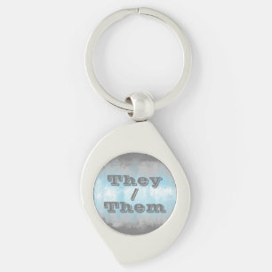 Customisable Pronoun Grungy Demiboy Pride Flag Key Ring