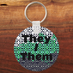 Customisable Pronoun Neutrois Pride Flag Key Ring