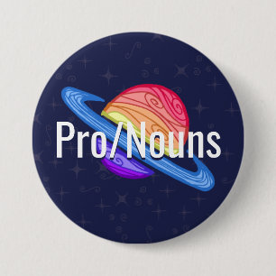 Customisable Pronouns LGBT Xenogender Flag Planet 7.5 Cm Round Badge