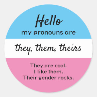 Customisable Pronouns Sticker, They Them Pronouns Classic Round Sticker