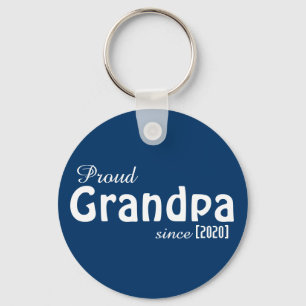 Customisable Proud Grandpa since keychain! Ceramic Key Ring